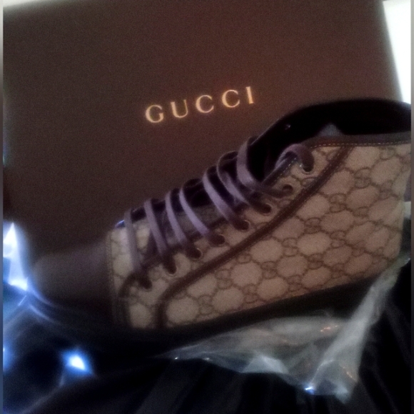 MEN'S TESSUTO GG SUPREME/NAPPA MOOREA BEIGE EBONY/COCOA - Picture 1 of 8